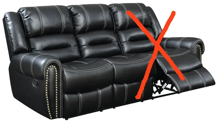 Frederick Black Reclining Sofa PIECE *AS-IS* CYB879