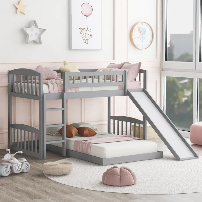 Functional Bunk Bed With Convertible Ladder And Slide