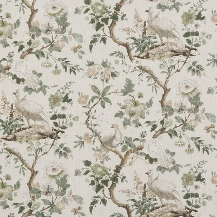 G P & J BAKER BP10949.3.0 BROUGHTON ROSE GREEN Fabric