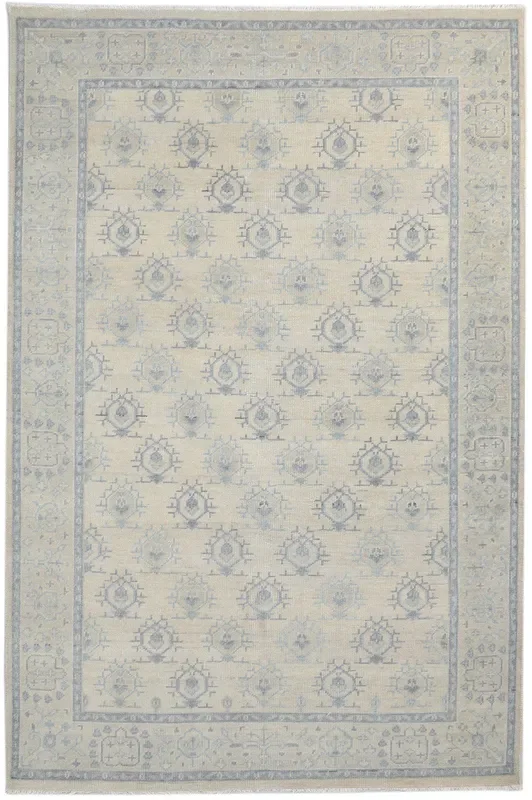 Gabrila Sand Wool Rug 6′ X 9′ Persian Hand Knotted Bokhara Oriental