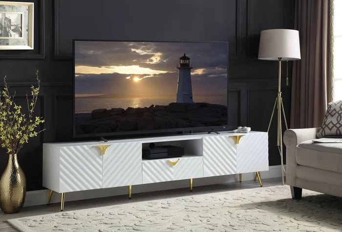 Gaines – High Gloss TV Stand – White
