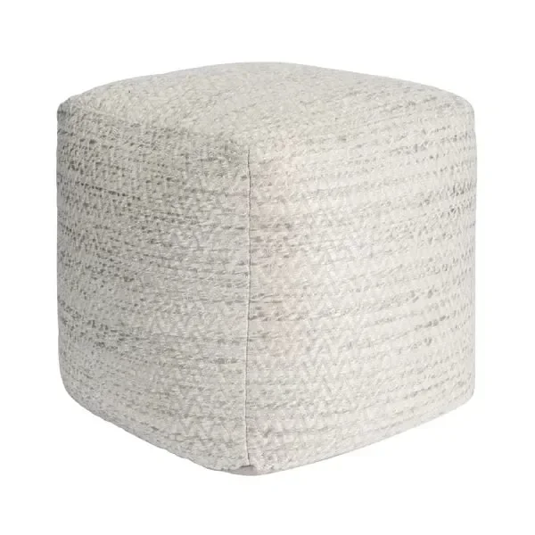Galaxy 18” Wide Square Chevron Pouf Ottoman