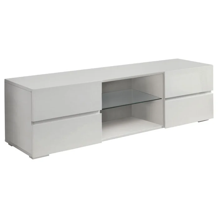 Galvin – 4-Drawer Wood TV Stand – White High Gloss