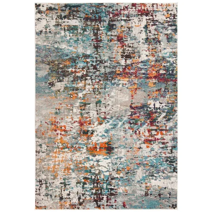 Gammage Abstract Area Rug in Gray/Blue, Rectangle 10′ x 14′
