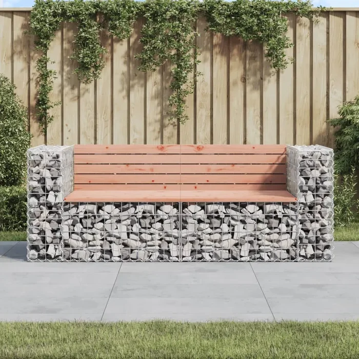 Garden Bench Gabion Design 184X71X65.5 Cm Solid Wood Douglas