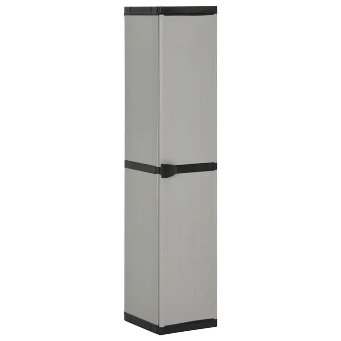 Garden Storage Cabinet With 3 Shelves Grey & Black 34X40X168 Cm