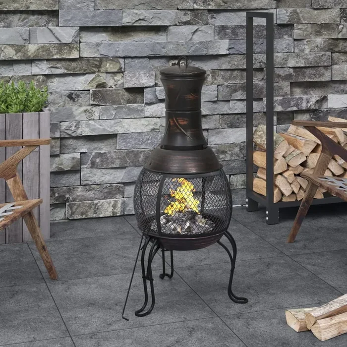 Garden Stove With Poker 39X39X90 Cm Steel