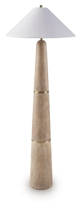 Gasparleigh – Brown / Gold Finish – Poly Floor Lamp