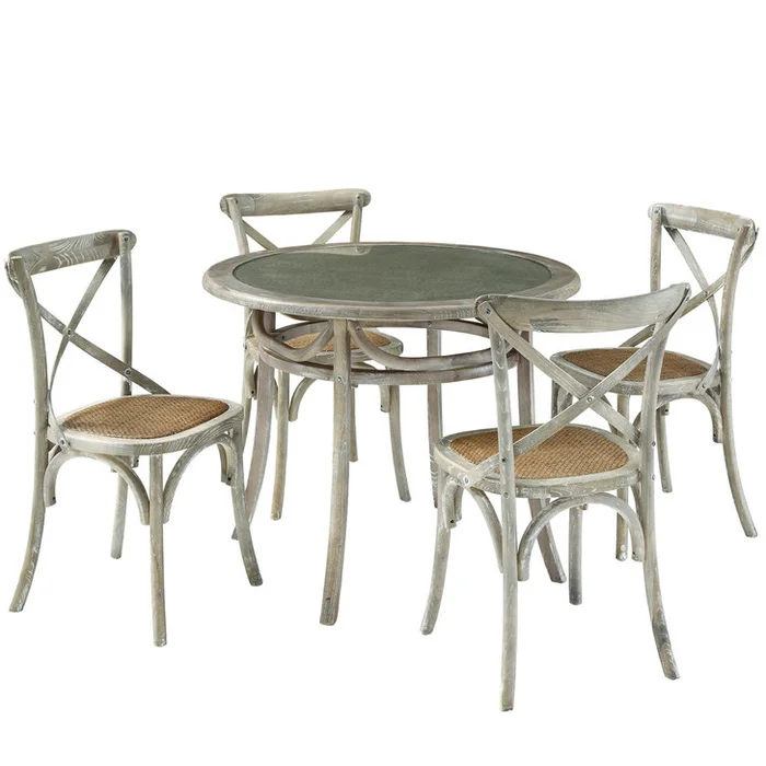 Gear Dining Set, Grey Wood