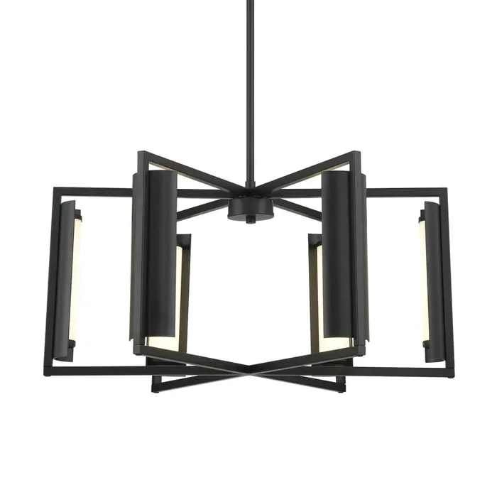George Kovacs P1558-66A-L Trizay 6 Light LED Chandelier -Coal