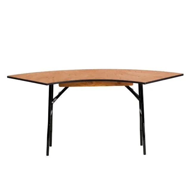Ginny 5.5 ft. x 2 ft. Serpentine Wood Folding Banquet Table Write a review Ask a question