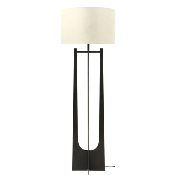 Glenthorpe Hammered Iron Floor Lamp Gilded Oak Finish – E27 60W