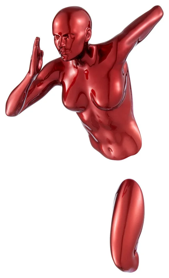 Glossy Wall Sculpture 13″ Runner, Shiny Red