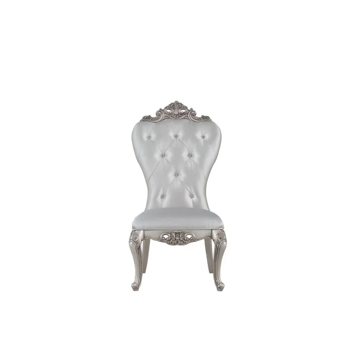 Gorsedd – Side Chair (Set of 2) – Cream Fabric & Antique White