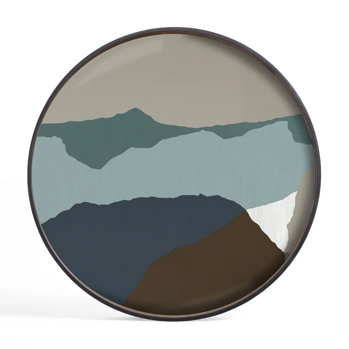 Graphite Wabi Sabi Glass Tray – Round / Extra Large