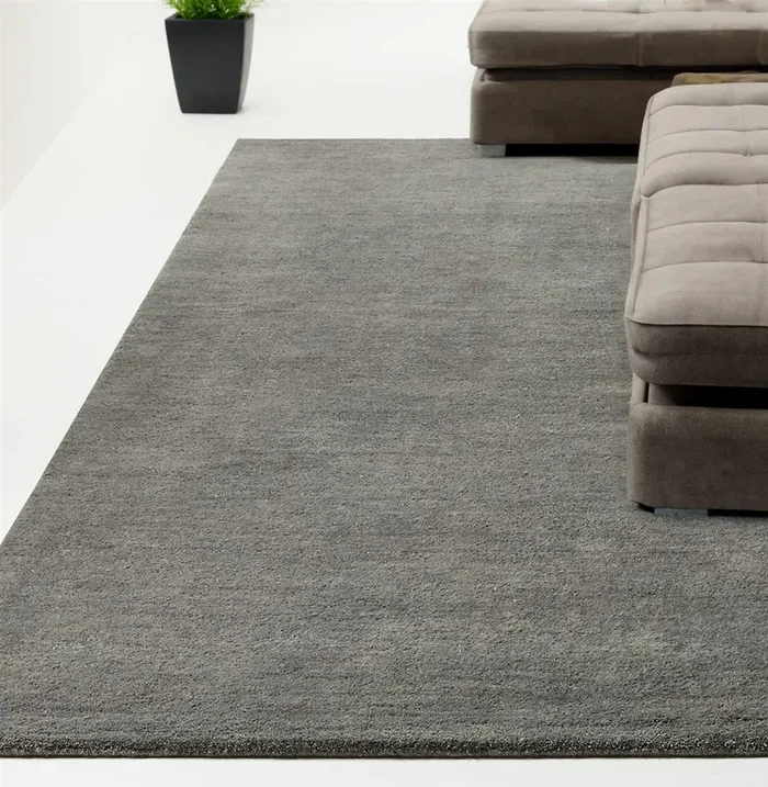 Gray Area Rug for Bedroom, Modern Rug, Solid Color Grey Wool rug for living room 8×10 Rug, 5×8 Rug,6×9 Rug,9×12 Rug, Baxter Rug