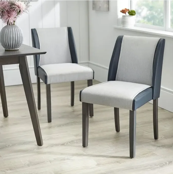 Grayson Dining Chair Gray/Navy, (Set of 2)