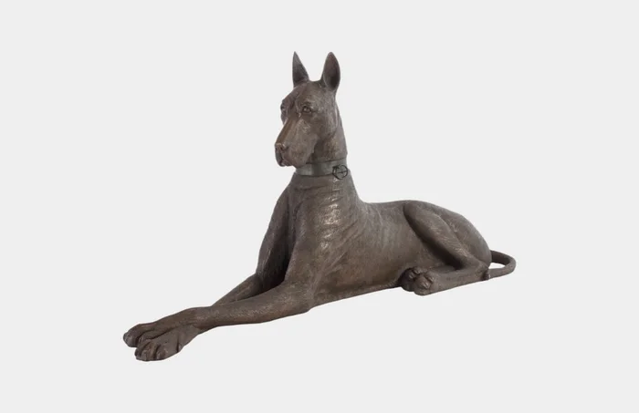 Great Dane Sculpture with Real Bronze Powder Finish