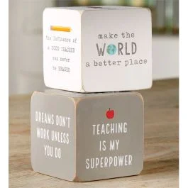 Grey Block Teacher Decor by Mud Pie