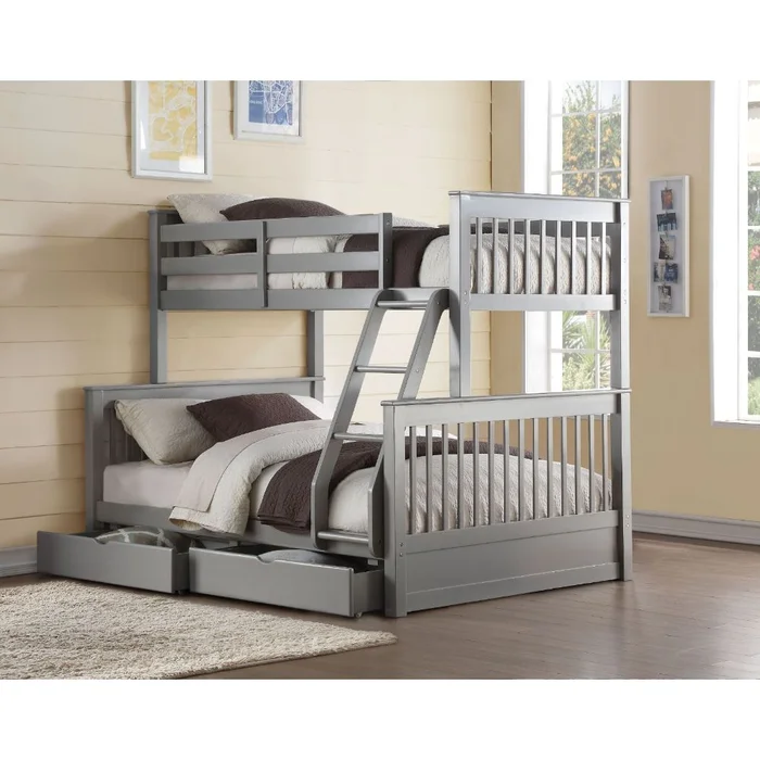 Haley II – Twin Over Full Bunk Bed – Gray