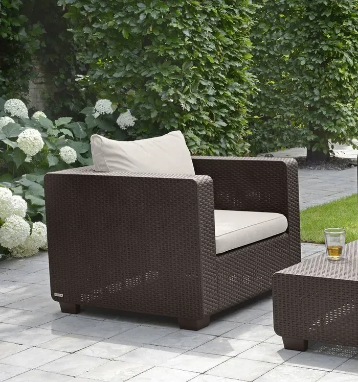 Halloran Patio Chair with Sunbrella Cushions, Brown (#942)