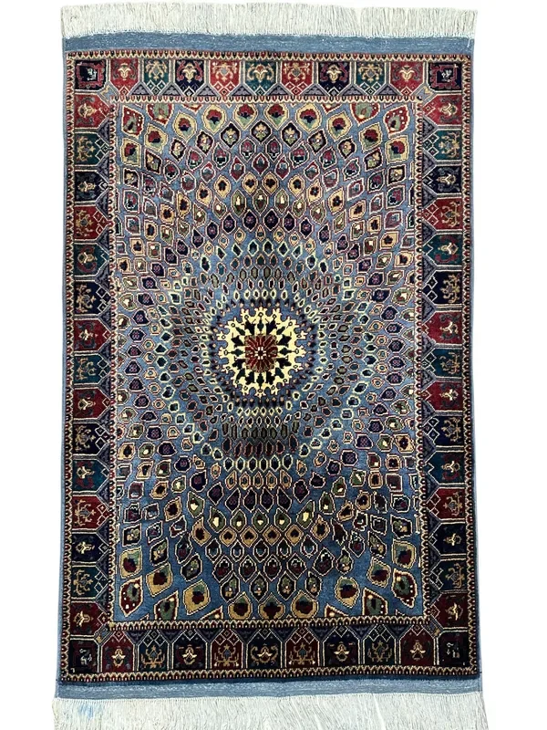 Hand-Knotted Afghani Parak Wool Rug – 3’3″ x 4’11″