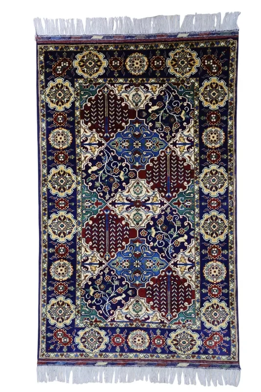 Hand-Knotted Afghani Satranji Wool Rug – 2’9″ x 4’5″