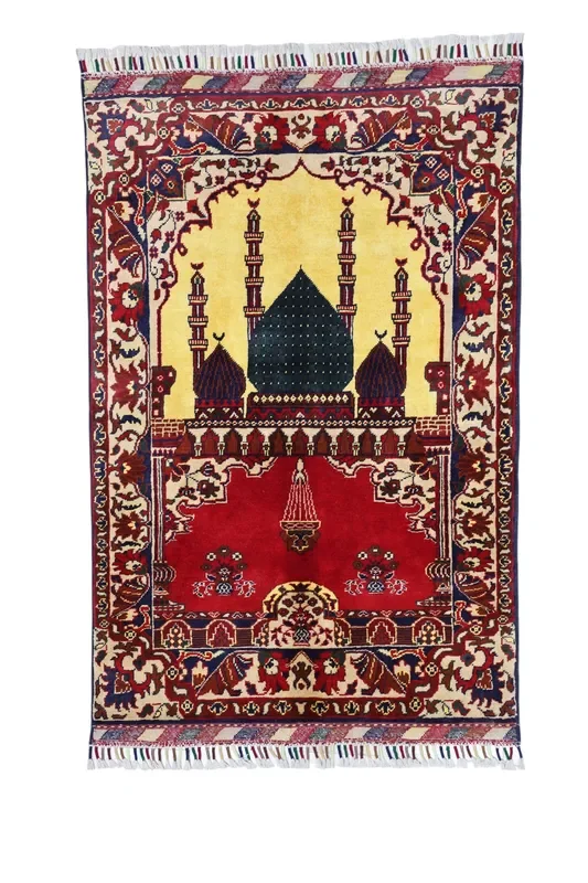 Hand-Knotted Afghani Wool Prayer Rug – 2’8″ x 3’11″