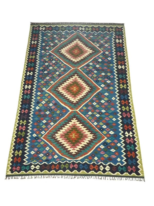 Hand-Woven Afghani Kilim Wool Rug 6’7″ x 10’2″