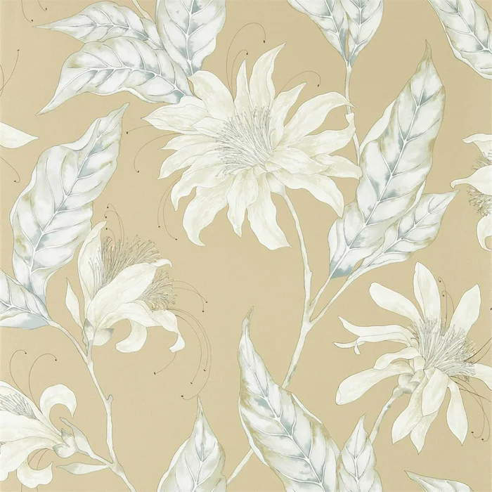 HARLEQUIN Ananda Wallpaper Contemporary, Floral Gold Rotary/Gravure Wide Width Printed Wallpaper – HMIW112254