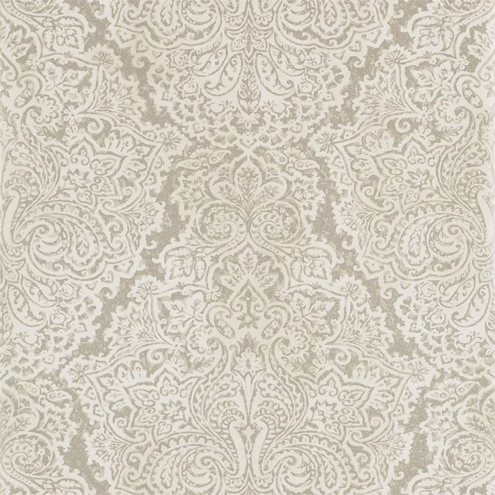 HARLEQUIN Aurelia Wallpaper Damasks White Gold Rotary/Gravure Wide Width Printed Wallpaper – HLEO110640