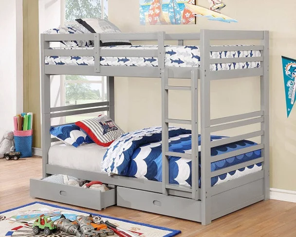 Harlow Gray Bunk Beds with Storage
