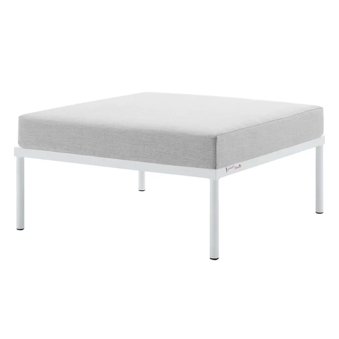 Harmony Sunbrella® Outdoor Patio Aluminum Ottoman, Aluminum, Metal, Steel, Grey Gray, 20817