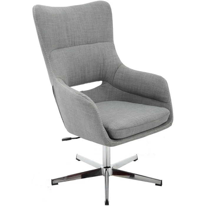Harrison Stationary Office Chair in Gray with Chrome base