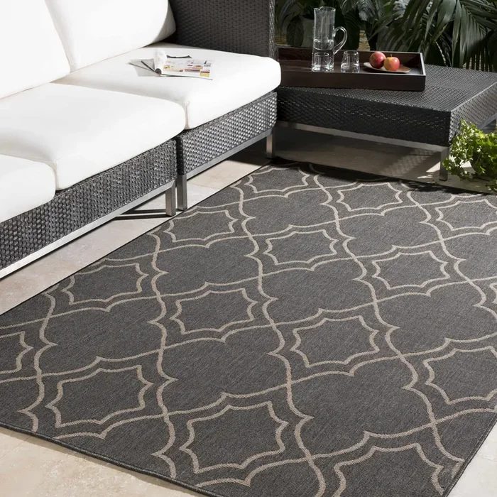Hauteloom Chertsey CHE Black Machine Made Olefin Rug
