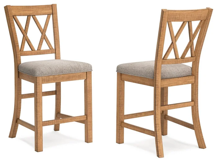 Havonplane – Brown – Upholstered Barstool (Set of 2)