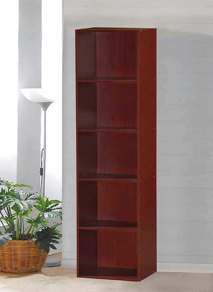 Hodedah 5-Shelf Bookcase in Cherry
