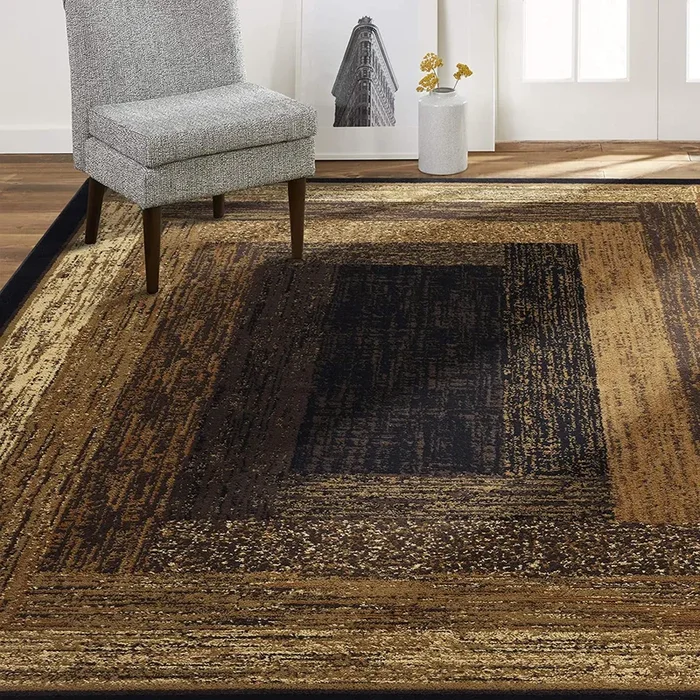 Home Dynamix Royalty Vega Modern Contemporary Area Rug, Black/Beige, 5’2″x7’2″ Rectangle KRUG150-P2