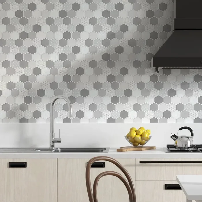 Honey Hexa 12.1″ x 6.1″ Gel Peel & Stick Mosaic Tile B69-VS183