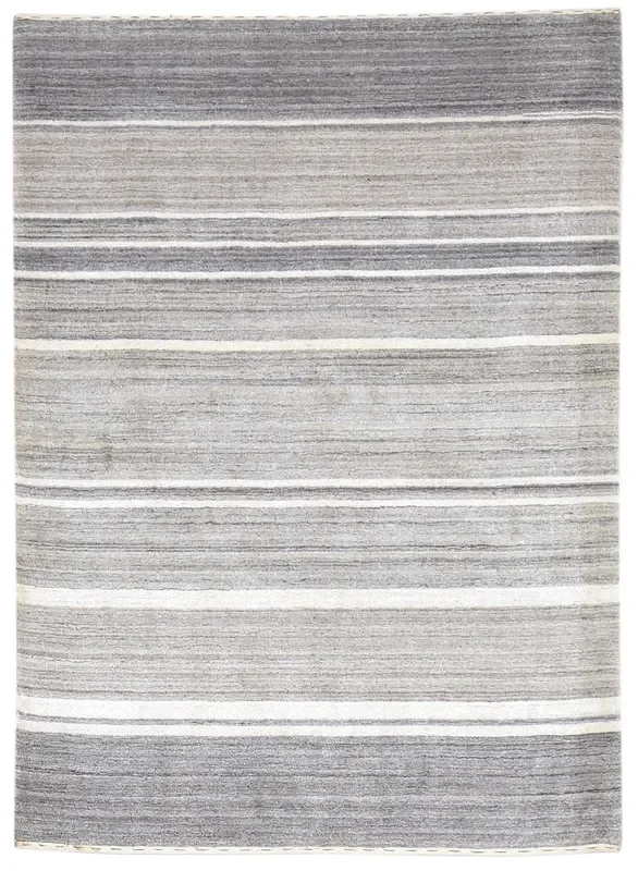 Ilka Wool Silk Grey Rug 4′ X 6′ Modern Handloom Scandinavian Tribal