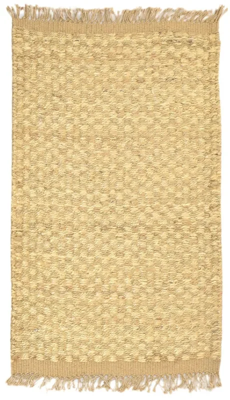 Illa Gold Hemp Rug 2’6 X 4′ Modern Hand Knotted Scandinavian Solid
