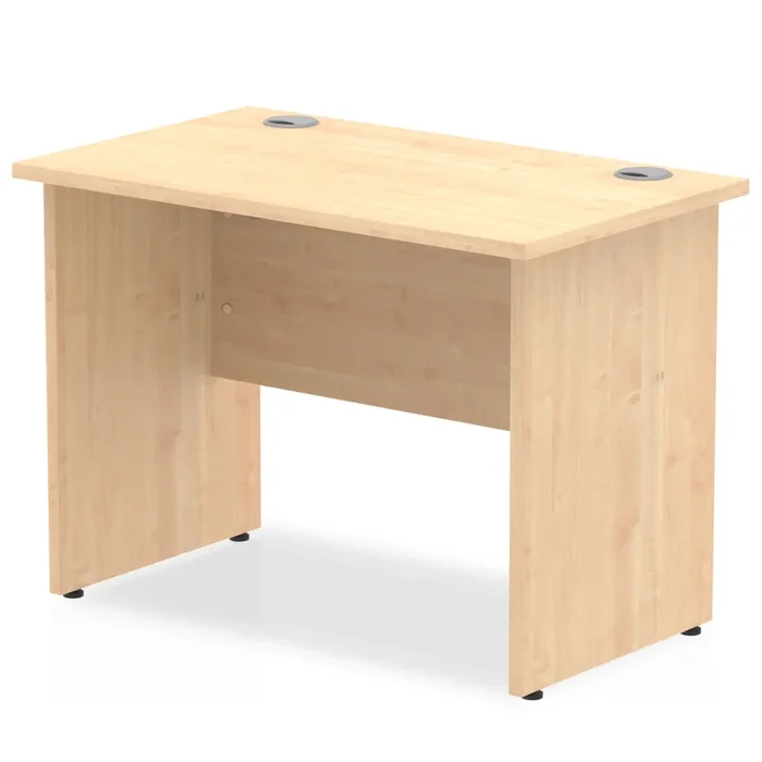 Impulse 600mm Deep Straight Desk With Panel Leg – Maple