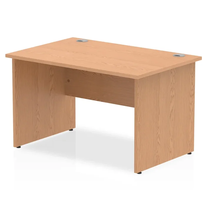 Impulse 800mm Deep Straight Desk With Panel Leg – Oak