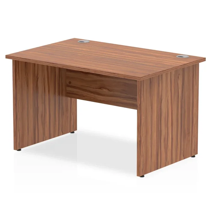 Impulse 800mm Deep Straight Desk With Panel Leg – Walnut