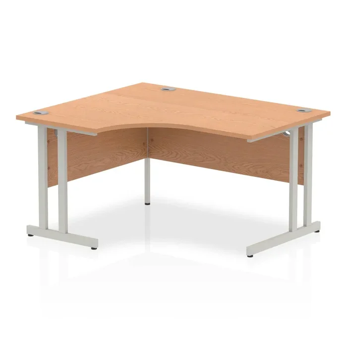 Impulse Crescent Desk With Cantilever Leg – Oak