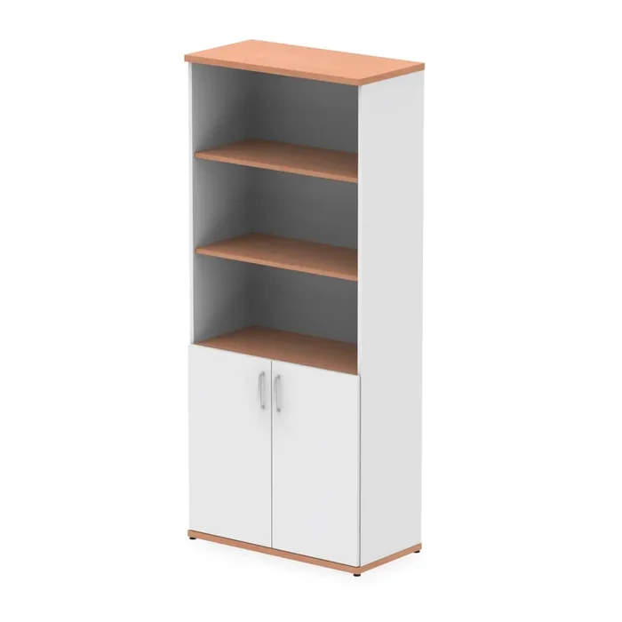Impulse Open Shelves Cupboard – Beech & White
