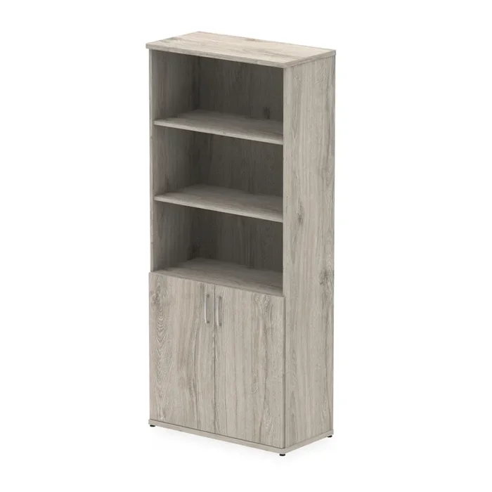 Impulse Open Shelves Cupboard – Grey Oak