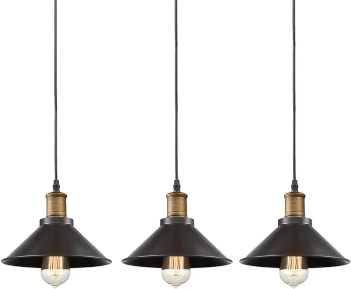 Industrial Mini Oil Rubbed Bronze Pendant Light 3 Pack