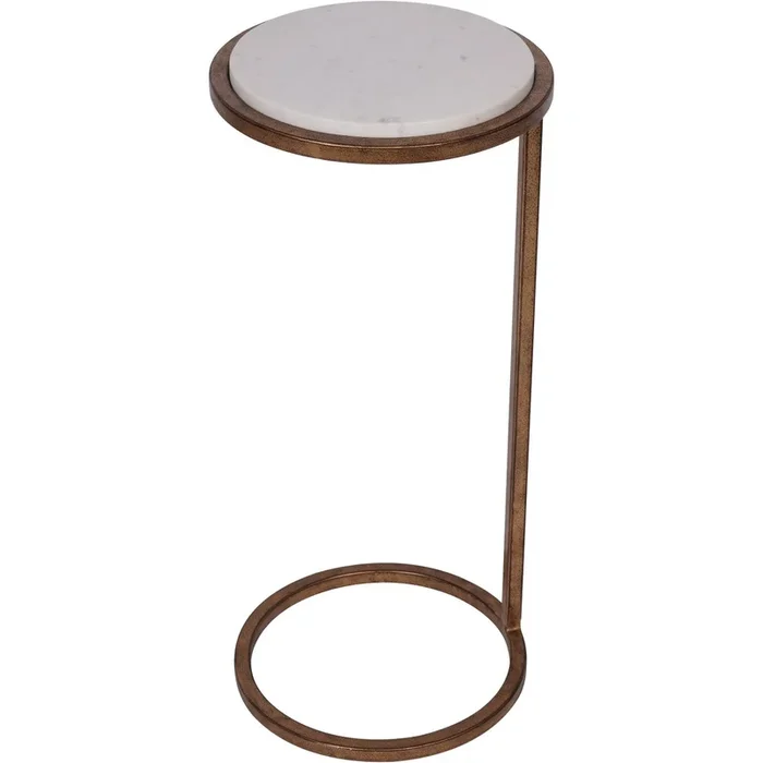 Iota Accent Table White Banswara Marble