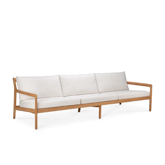 Jack Outdoor 3 Seater Sofa – Teak with Off White